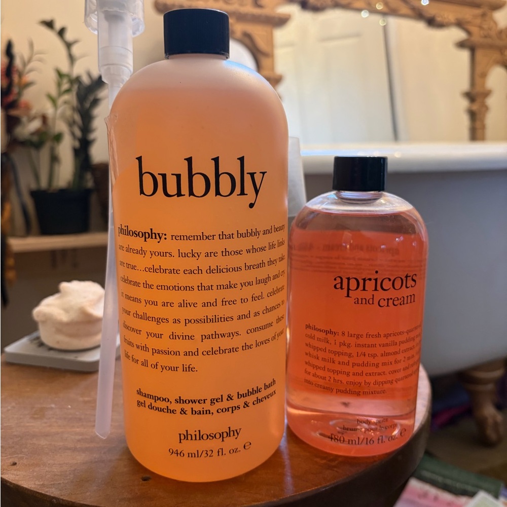 Philosophy Bubbly and Apricots & Cream Body Wash Set - Orange